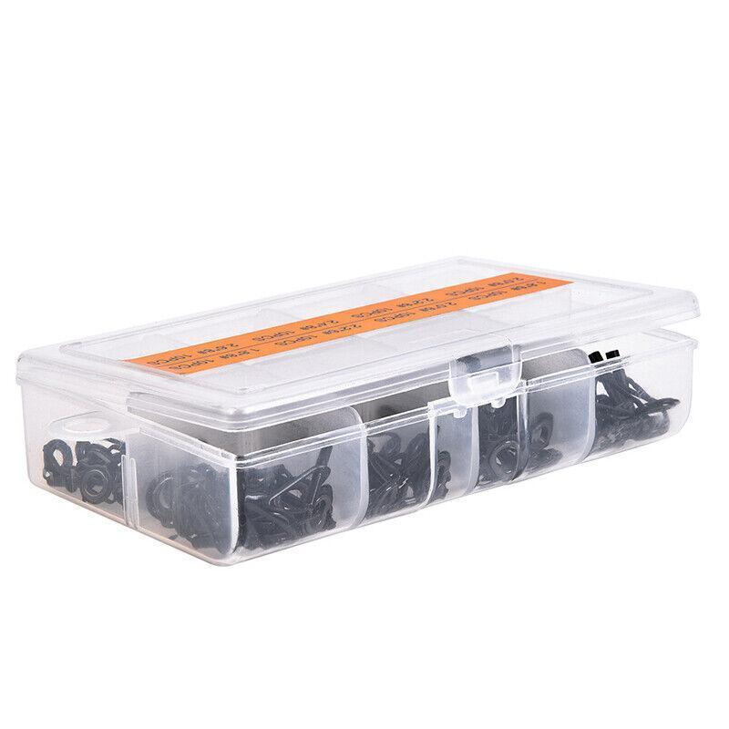 80 Fishing Rod Guide Set Tackle Tips Repair Kits Ring 8 Size Stainless Steel Box 5