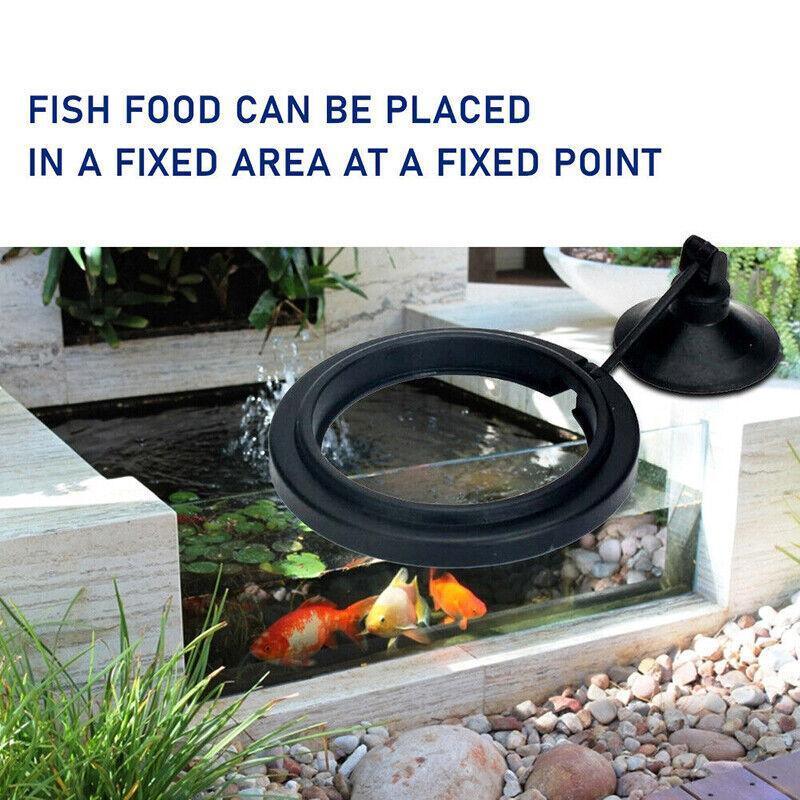Fish Feeding Ring Aquarium Fish Tank Feeder Floating Fish Food Feeder Fish Food Black - Black Circle 5