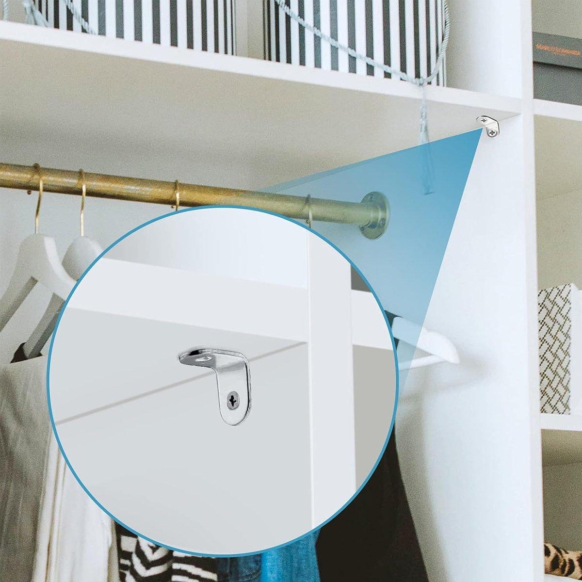 10pcs 90-degree L Type Angle Brackets Right Angle Fixed Support Furniture Connector - 20*20*16mm 4