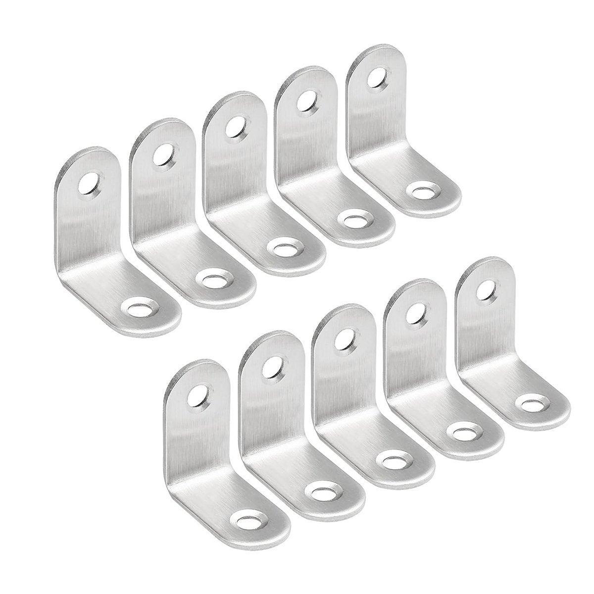 10pcs 90-degree L Type Angle Brackets Right Angle Fixed Support Furniture Connector - 20*20*16mm 8