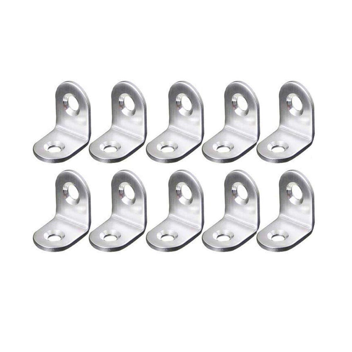 10pcs 90-degree L Type Angle Brackets Right Angle Fixed Support Furniture Connector - 25*25*16mm 6