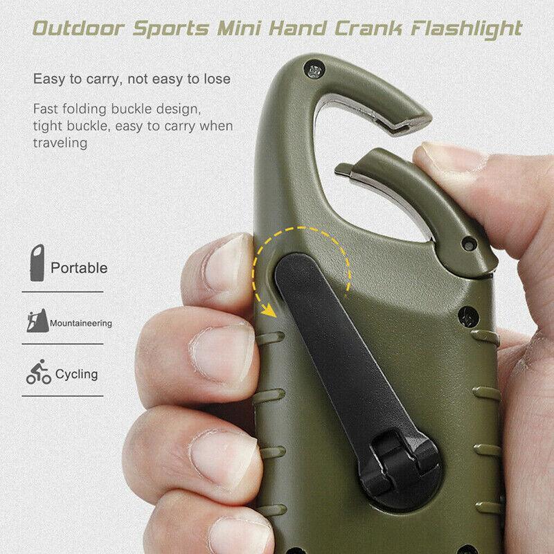 Hand Crank Solar Powered Rechargeable Led Camping Emergency Flashlight - Black 4