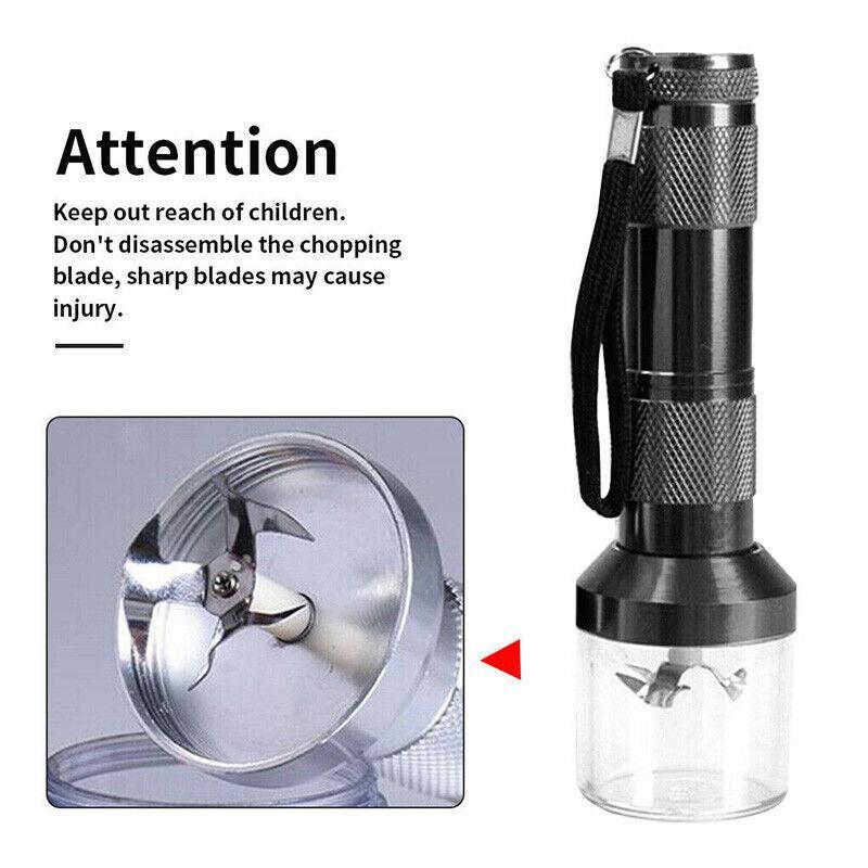 Electric Portable Pocket Metal Herb Grinder Spice Crusher Gift Au - Gold 3