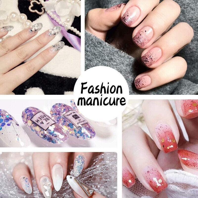 50G Fine Glitter Dust Powder Holographic Iridescent Metallic Body Nail Art Craft - White 5