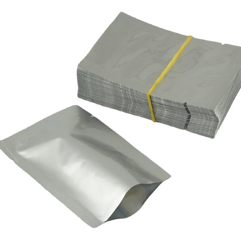 Silver Open Top Aluminum Foil Packaging Bags Heat Seal Vacuum Food Pouches - 20X30CM 10