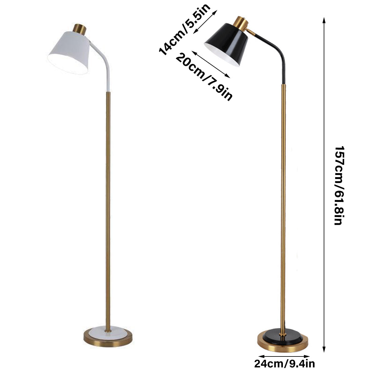 Bedside Floor Lamp Modern Standing Light for Bedroom Living Room Home Lighting - Black 3