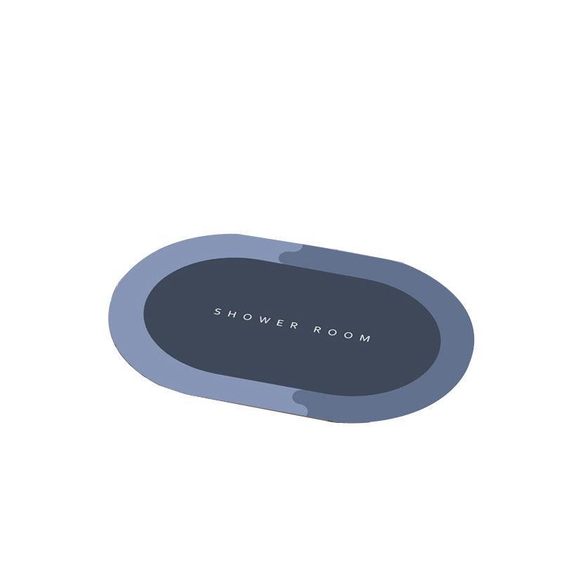 50x80CM Super Absorbent Floor Mat Soft Quick-Drying Non-Slip Diatom Mud Bath - Grey-Oval 9