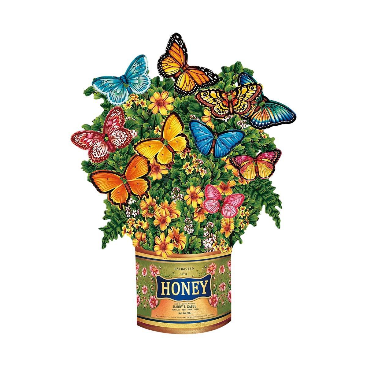 New Style 3D Pop Up Cards Paper Flower Bouquet Greeting Card for All Occasions - Flower Butterfly 6