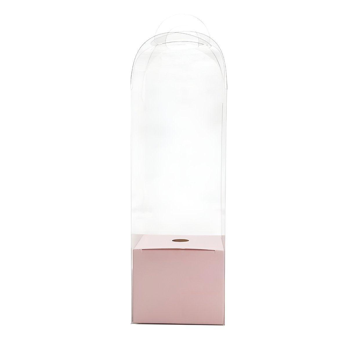 10pcs Bouquet Packaging Transparent PVC Flower Box Portable Floral Gift Boxes - Black 10