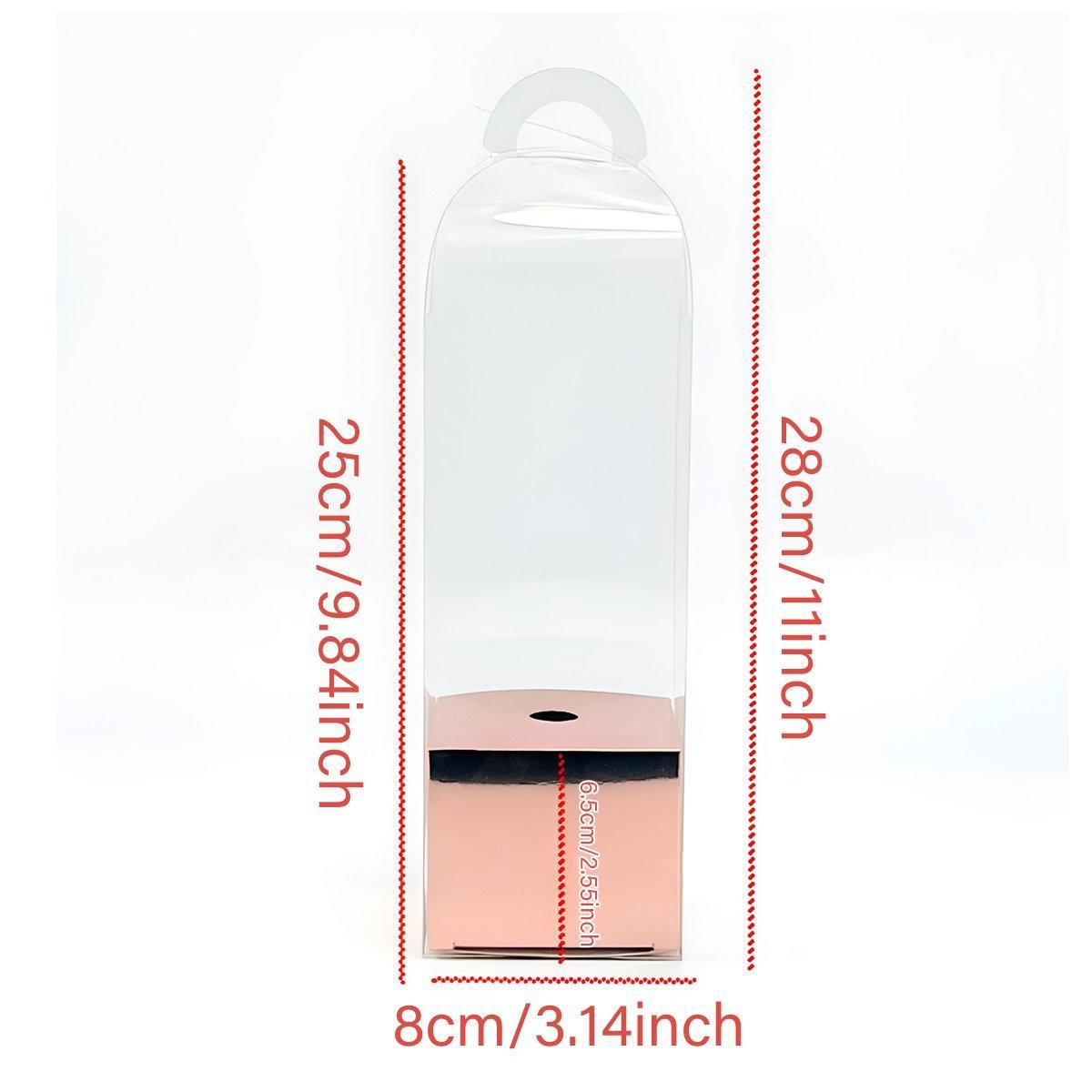 10pcs Bouquet Packaging Transparent PVC Flower Box Portable Floral Gift Boxes - White 3