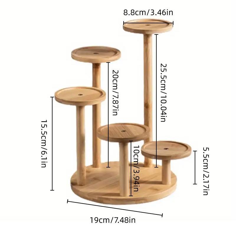 Round Tabletop Flower Stand Balcony Storage Shelf Display Rack Indoor Outdoor 3