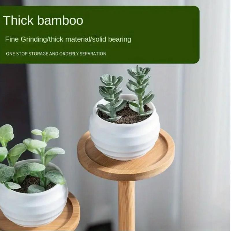 Round Tabletop Flower Stand Balcony Storage Shelf Display Rack Indoor Outdoor 4