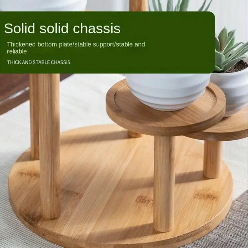 Round Tabletop Flower Stand Balcony Storage Shelf Display Rack Indoor Outdoor 5