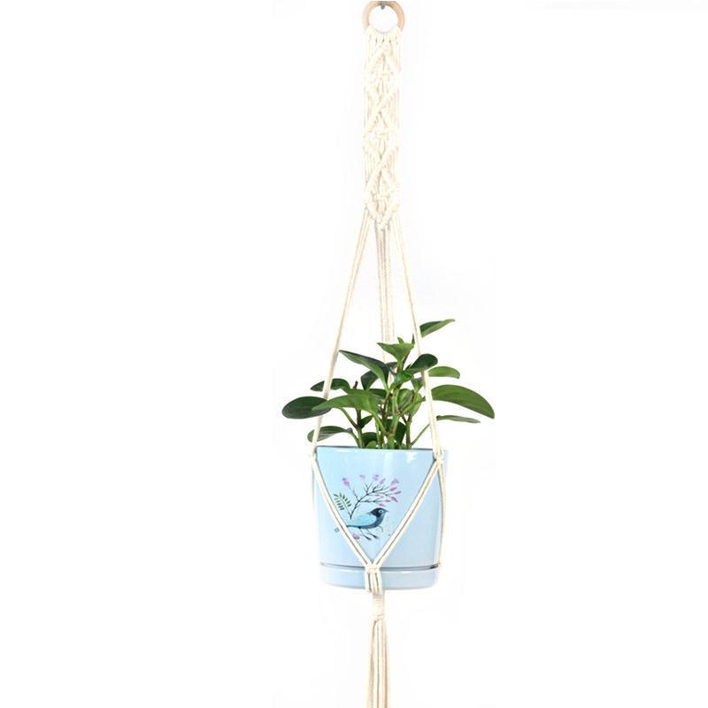 Macrame Plant Flower Pot Holder Hanger Hanging Planter Basket Hemp Rope Braided - #07 10