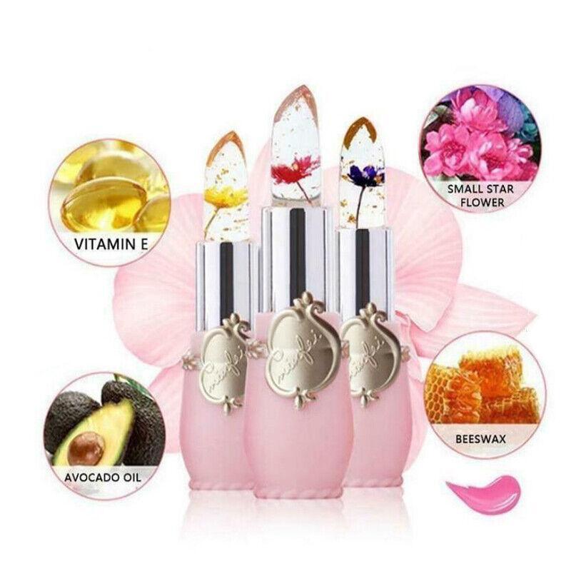 Flower Lipstick Color Jelly Transparent Magic Changing Lip Temperature Change Au - Purple 5