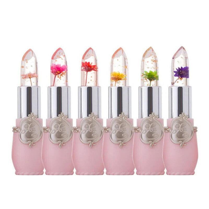 Flower Lipstick Color Jelly Transparent Magic Changing Lip Temperature Change Au - Red
