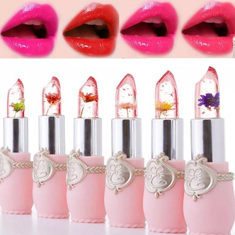 Flower Lipstick Color Jelly Transparent Magic Changing Lip Temperature Change Au - Red 4