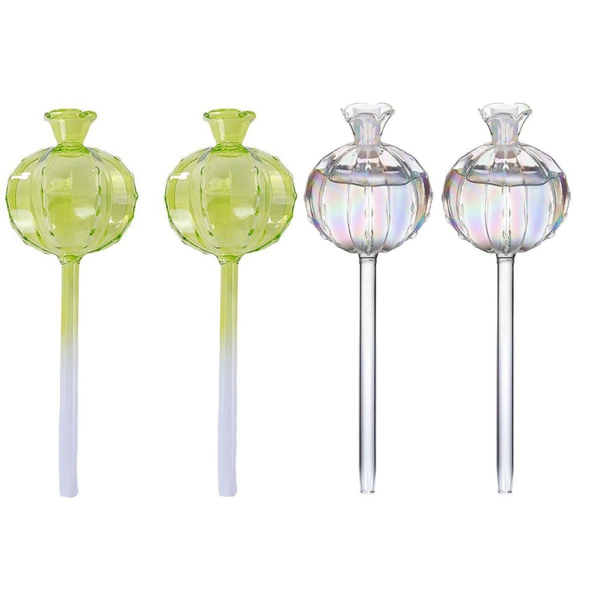 2PCS Automatic Glass Watering Cactus Plant Flower Self Drip Irrigation Tool - Transparent