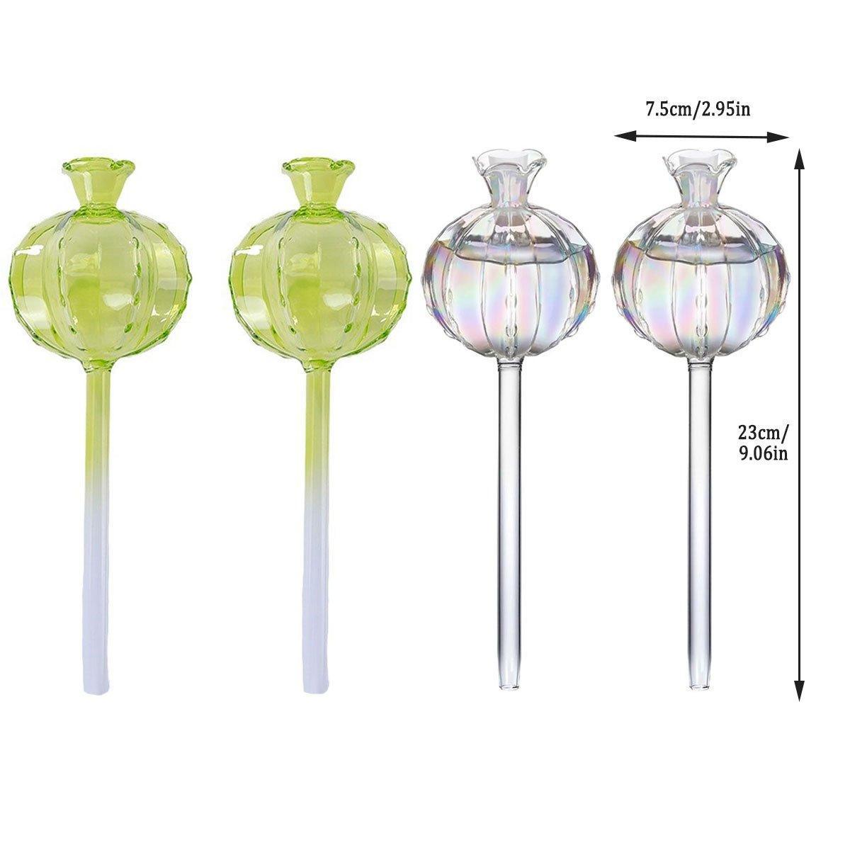 2PCS Automatic Glass Watering Cactus Plant Flower Self Drip Irrigation Tool - Transparent 3