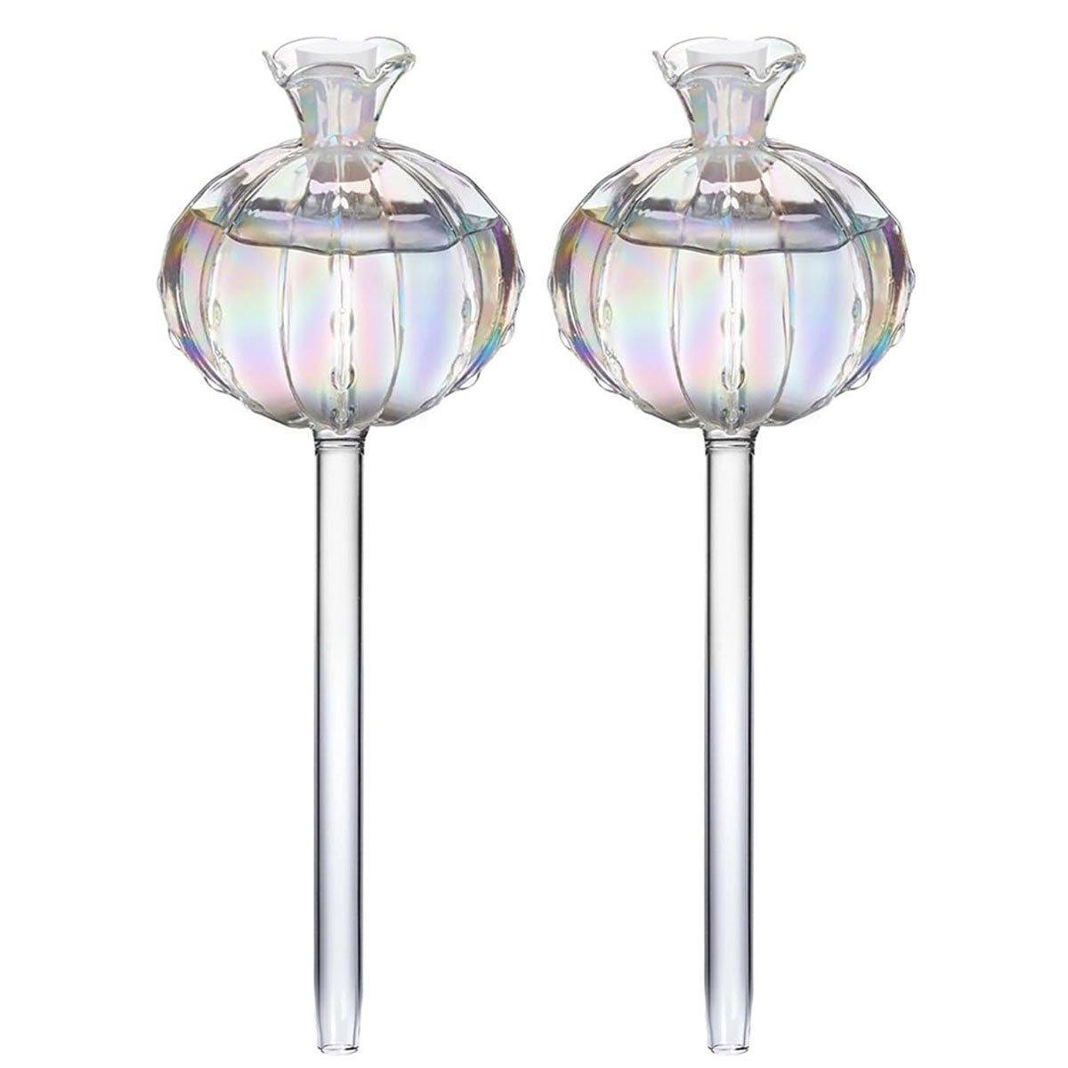 2PCS Automatic Glass Watering Cactus Plant Flower Self Drip Irrigation Tool - Transparent 7
