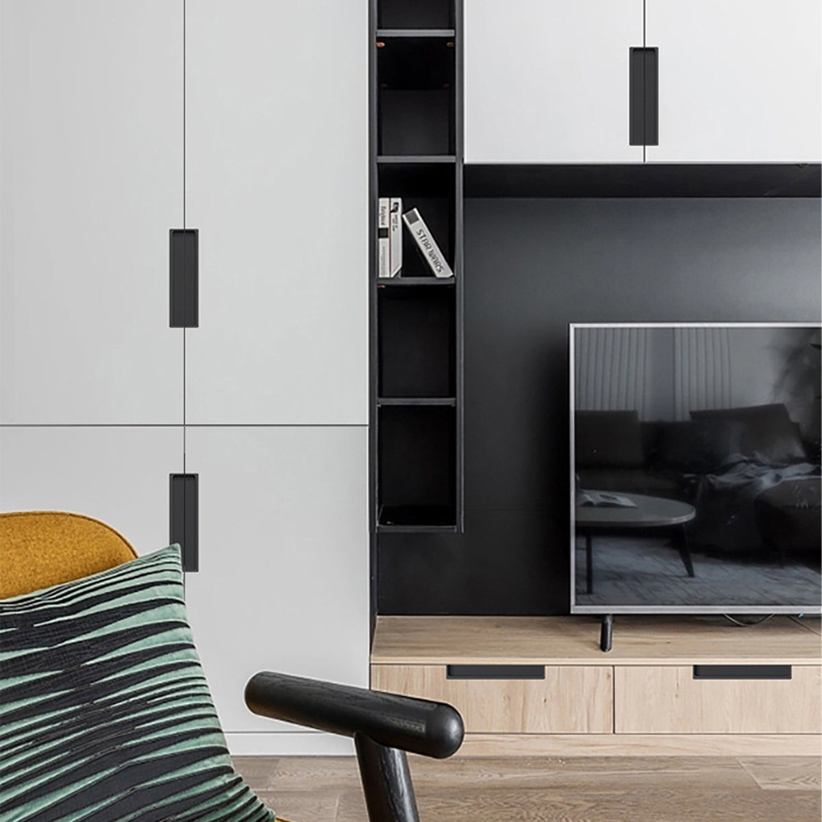 Hidden Recessed Cabinet Handle 120mm 200mm Slotted Drawer Door Pull Furniture - Grey-200mm 5