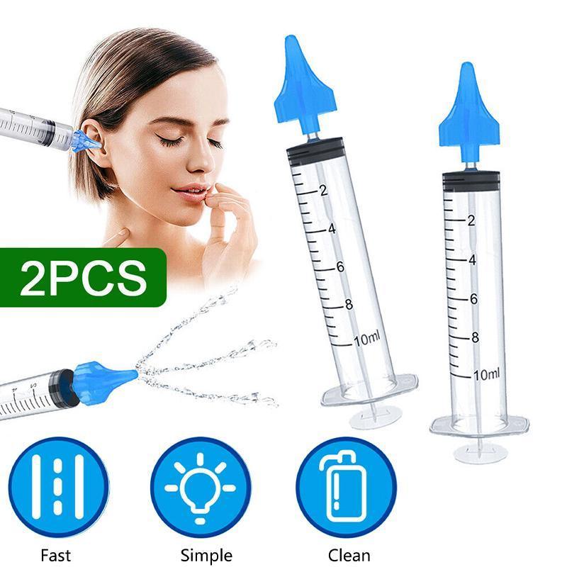 2PCS Ear Cleaning Irrigation Kit Safe Water Flushing Ear Wax Removal Syringe 5