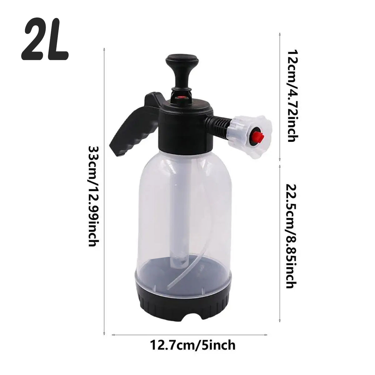 2L Car Wash Foam Sprayer Hand Held Pump Wash Spray Bottle Snow Foam Detailing - White 3