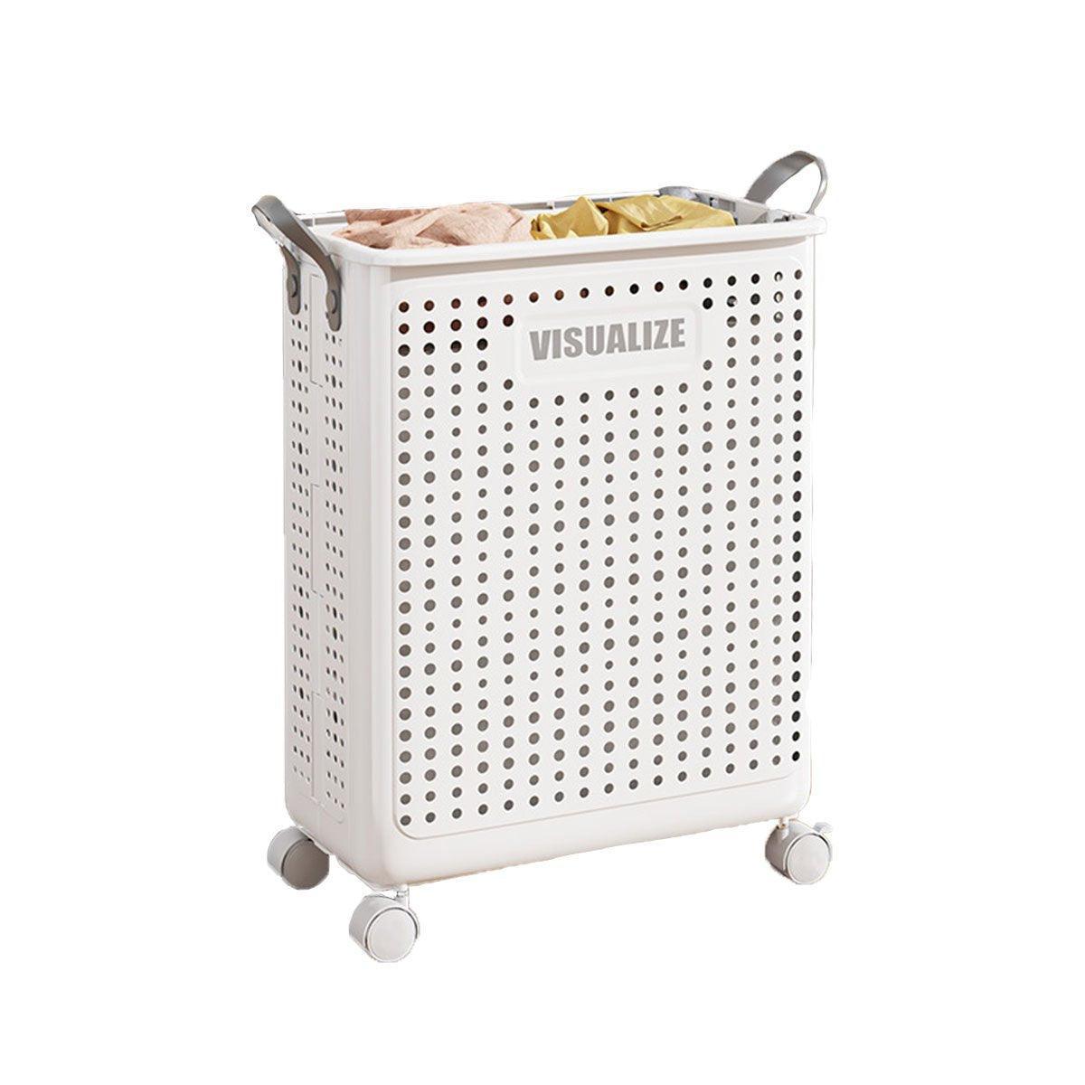 Folding Portable Laundry Basket Multifunctional Storage for Bathroom Household - M-Beige 6