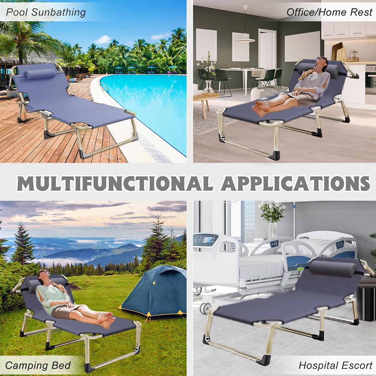 Multifunctional Recliner Folding Bed Lounge Chair for Lunch Break Relaxation 4