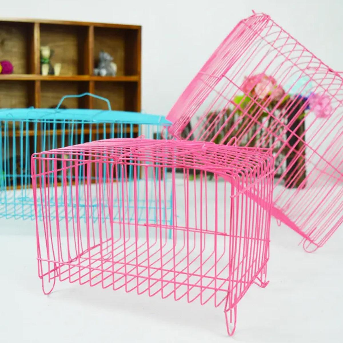 Small Bird Transport Collapsible Cage Travel Pet Carrier Portable Folding Cage - L 4