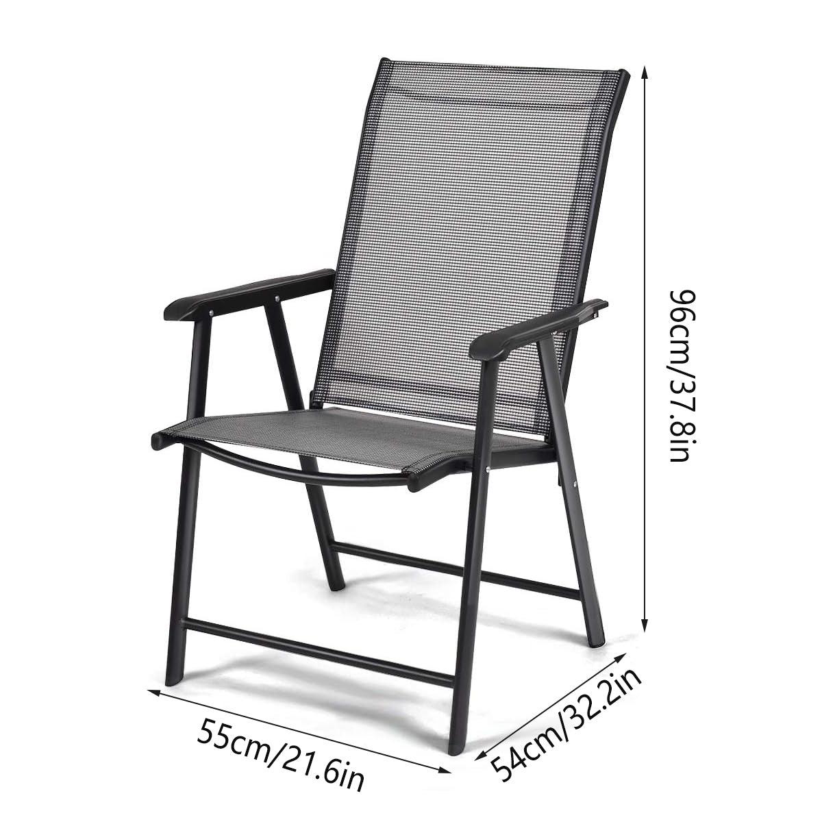 Outdoor Folding Chair Metal Portable Patio Balcony Chair with Backrest Sub Chair 3