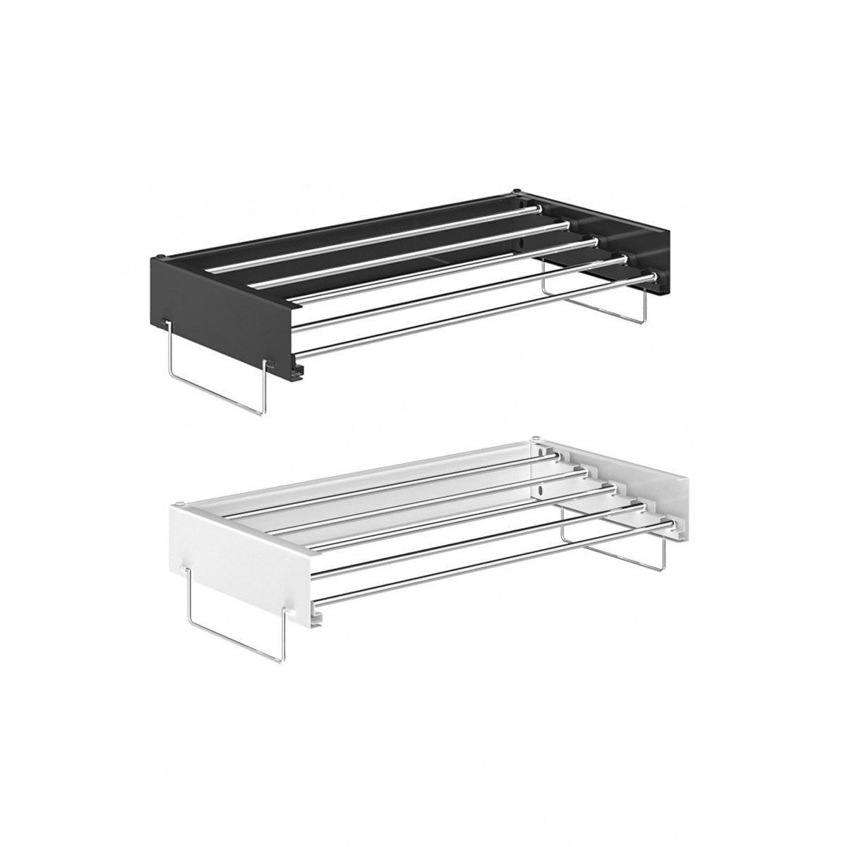 Foldable Wall Hanging Clothes Drying Rack Invisible Balcony Towel Laundry Rack - White