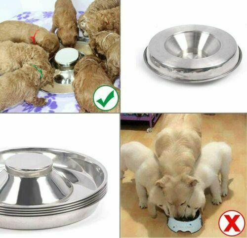 Stainless Steel Pet Bowl Slow Feeder Dish Puppy Dog Cat Food Feeding Weaning Bowl - M 5