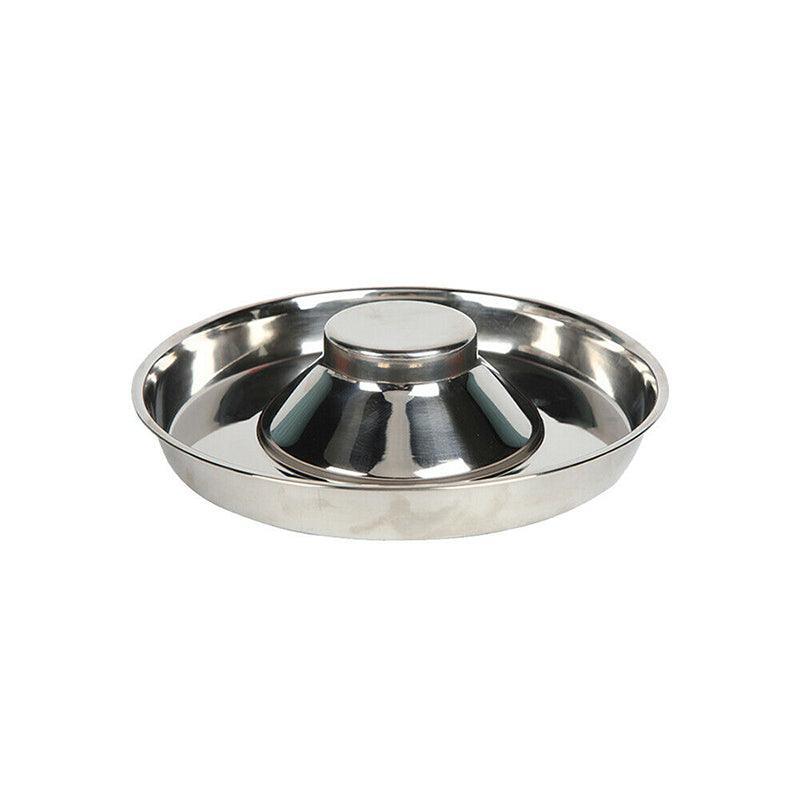 Stainless Steel Pet Bowl Slow Feeder Dish Puppy Dog Cat Food Feeding Weaning Bowl - M 6