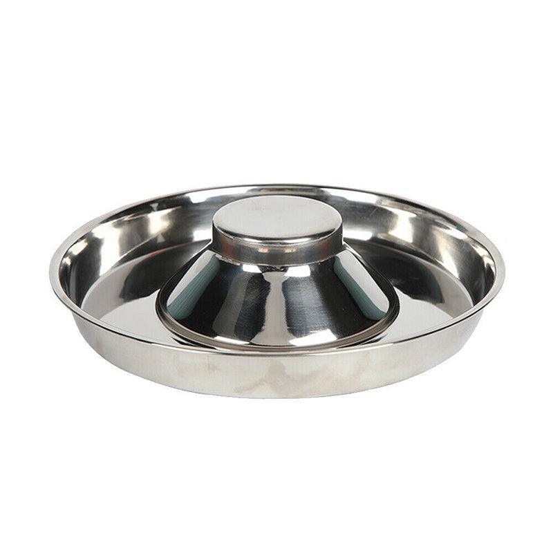 Stainless Steel Pet Bowl Slow Feeder Dish Puppy Dog Cat Food Feeding Weaning Bowl - S 8