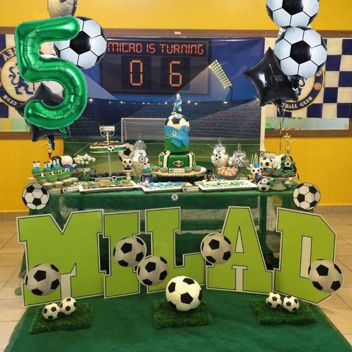 32 Inch Green Soccer Balloons 5 Pieces Set World Cup Birthday Party Decoration - 10 4
