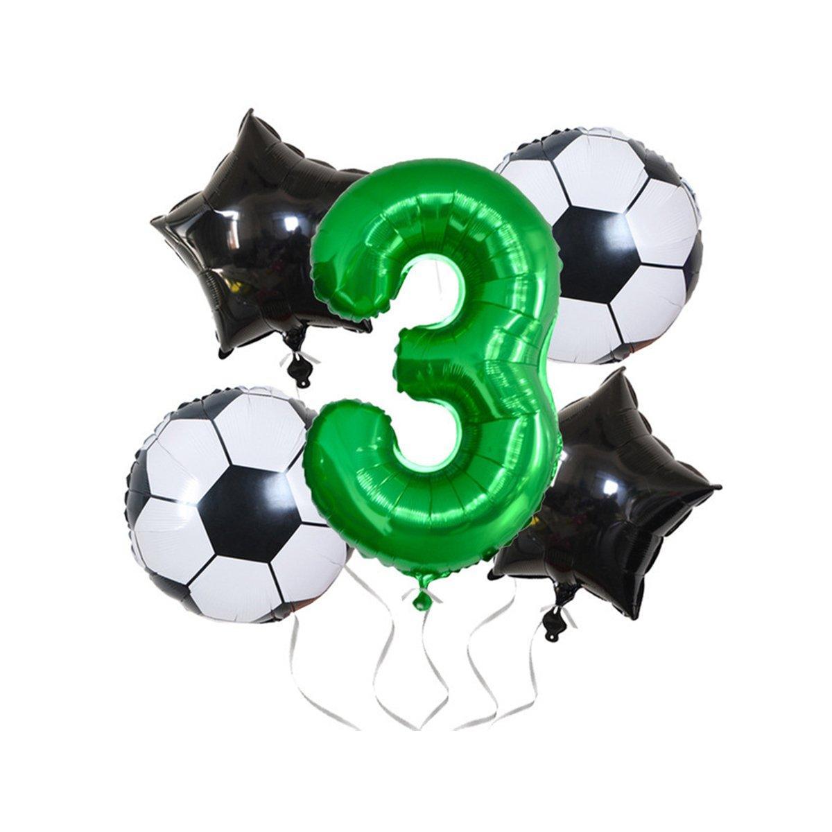 32 Inch Green Soccer Balloons 5 Pieces Set World Cup Birthday Party Decoration - 10 8