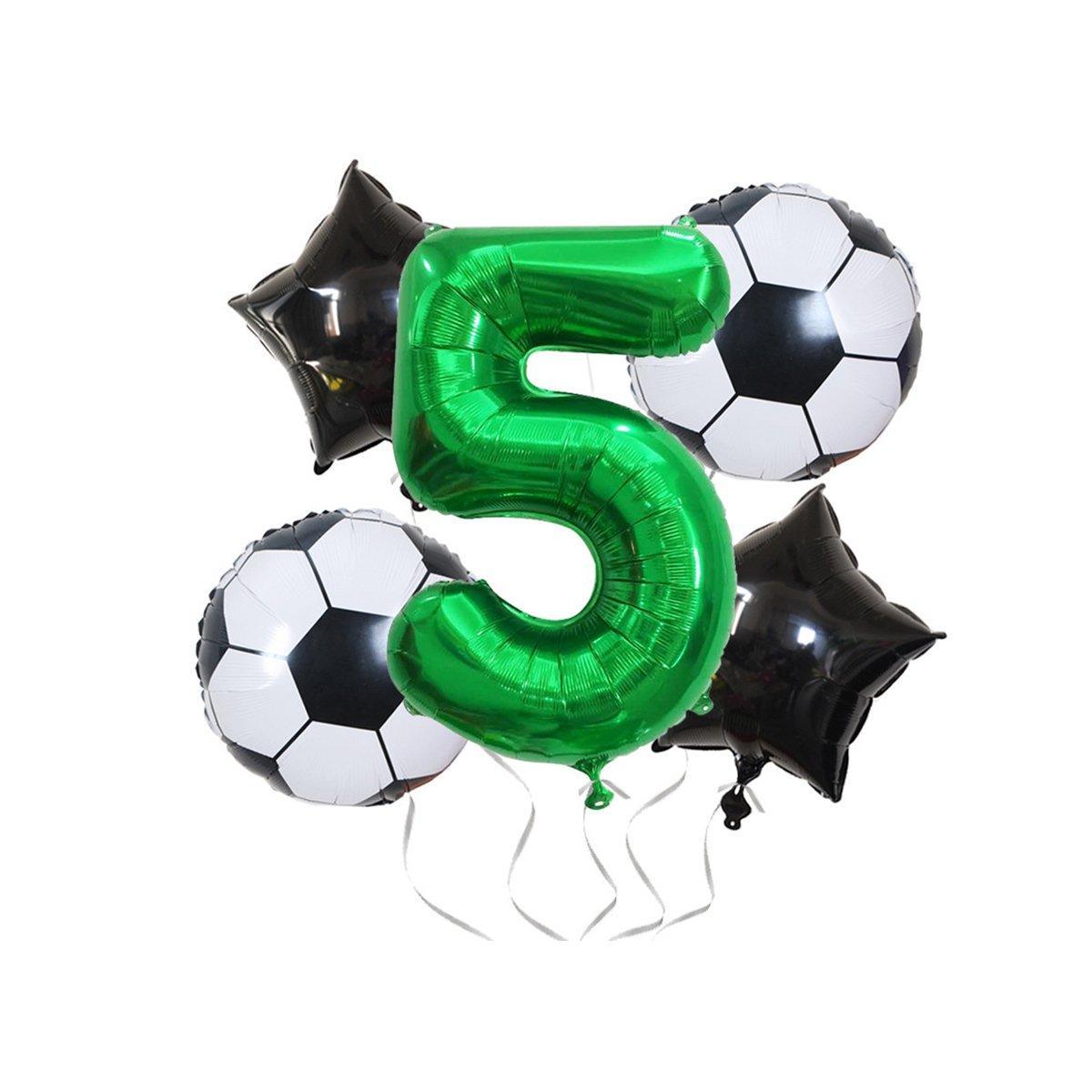 32 Inch Green Soccer Balloons 5 Pieces Set World Cup Birthday Party Decoration - 9 10