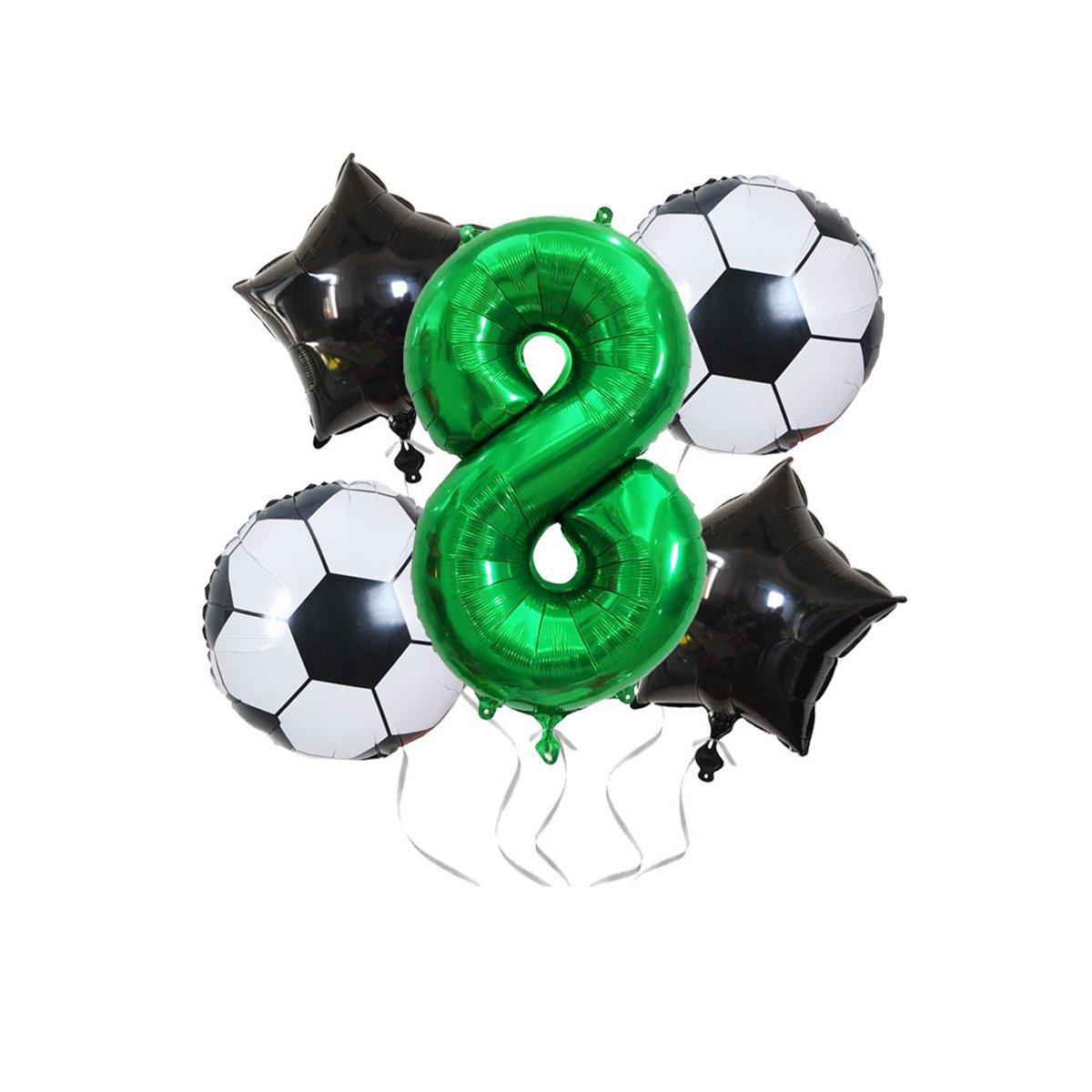32 Inch Green Soccer Balloons 5 Pieces Set World Cup Birthday Party Decoration - 9 13