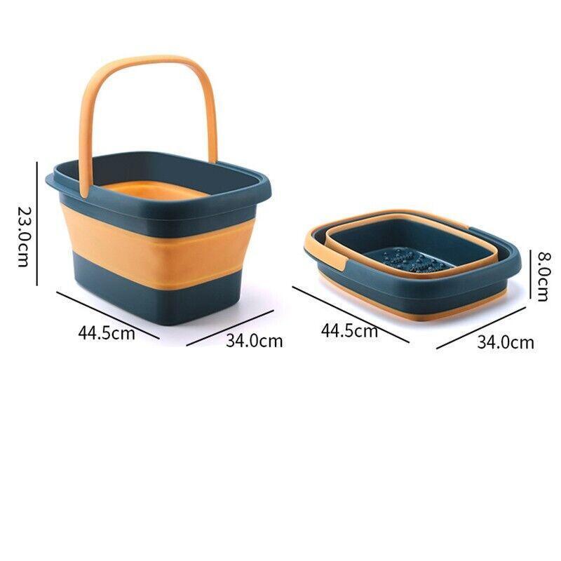 Folding Foot Spa Pedicure Bath Massage Tub Bucket Feet Basin Therapy Luxury - Green 3