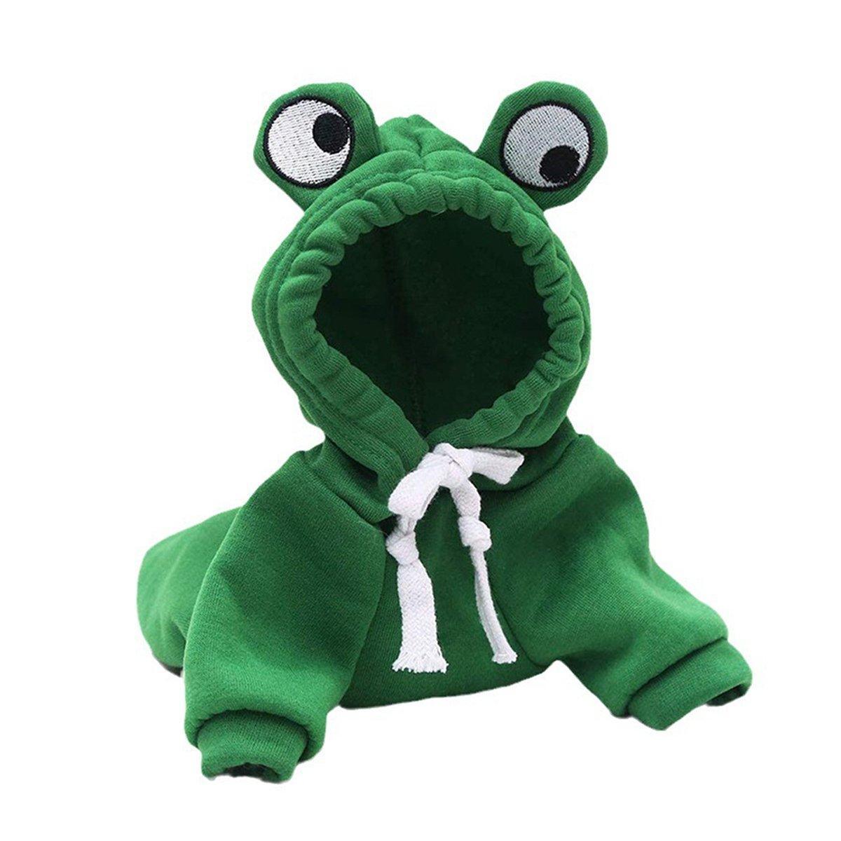 Warm Hooded Cartoon Frog Pet Clothes for Dogs and Cats Autumn Winter Vest - XL 9