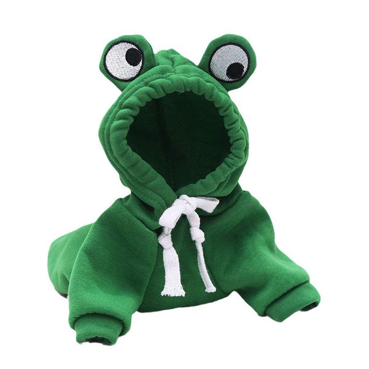 Warm Hooded Cartoon Frog Pet Clothes for Dogs and Cats Autumn Winter Vest - XXL 10