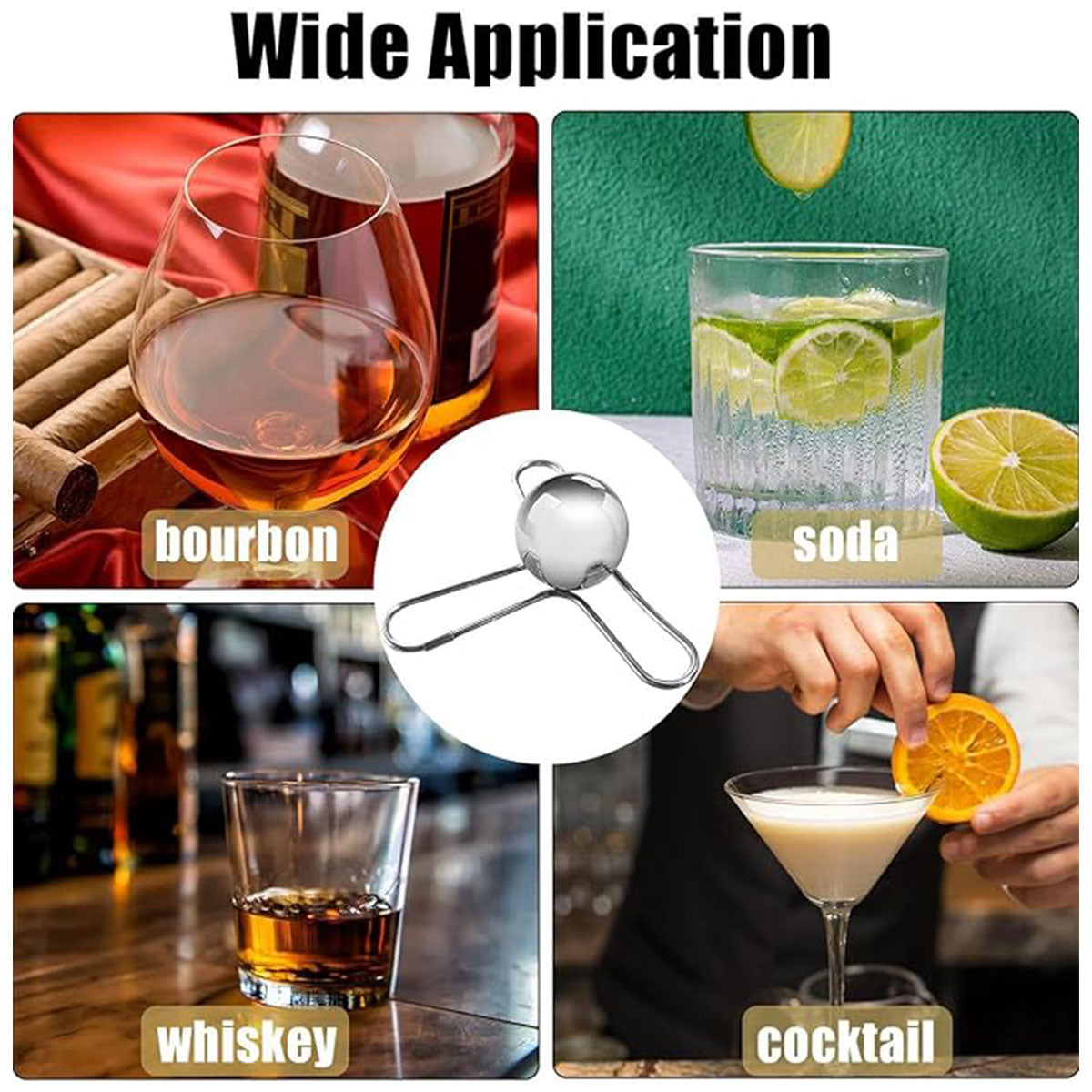 3/4 Forks Stainless Steel Ice Balls Reusable Spherical Whisky Chilling Stones - 3 Forks 4