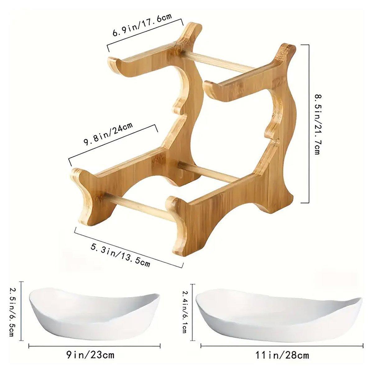 Modern Multi-layer Bamboo Fruit Snack Plate Rack Creative Living Room Plate Rack - Green 3
