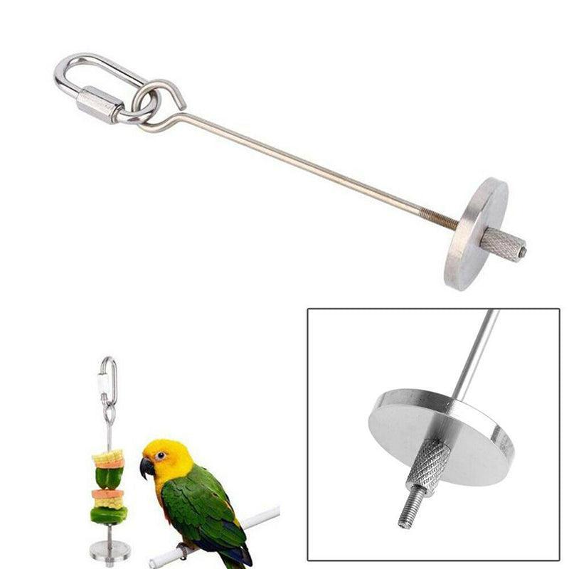 Pet Stainless Steel Bird Parrot Cage Skewer Food Meat Stick Spear Fruit Holder - 12CM 4