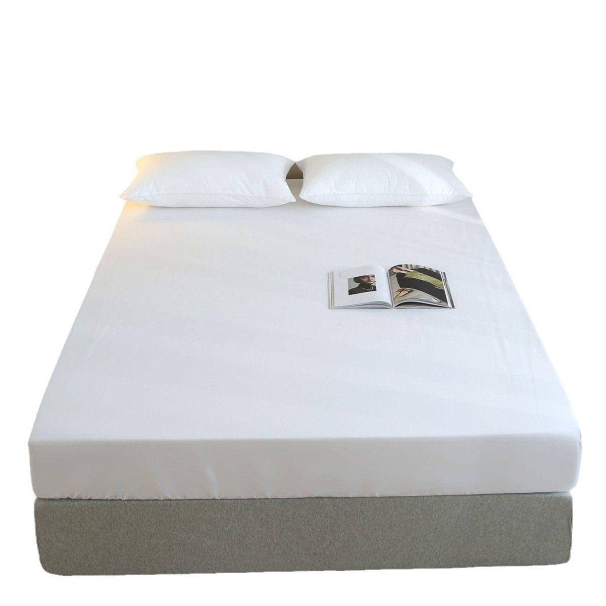 Single 96x200cm Hotel Bedding White Cotton Satin Bedspread - Cotton single jet satin-80x80s 9