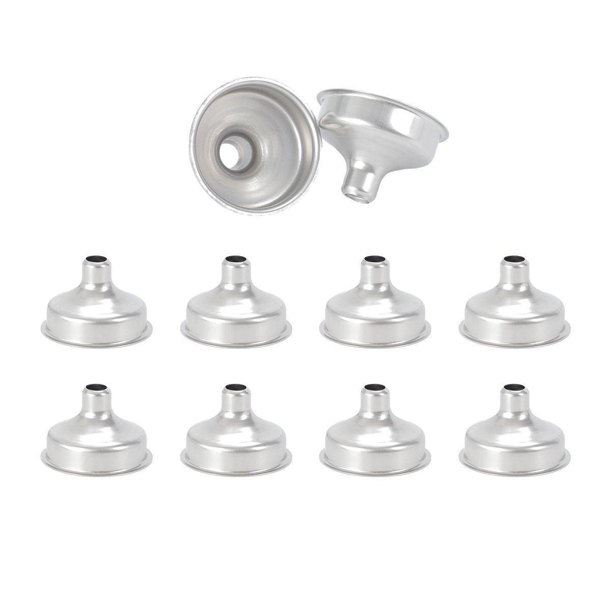 10 PCS Stainless Steel Small Funnel Set for Hip Flasks Camping Kitchen Use