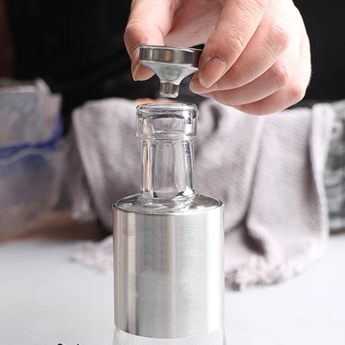 10 PCS Stainless Steel Small Funnel Set for Hip Flasks Camping Kitchen Use 4