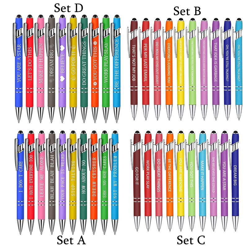 Funny Pens Swear Word Pen Set Black Ink Writing Pen Funny Office Diary Gift - Set C 3