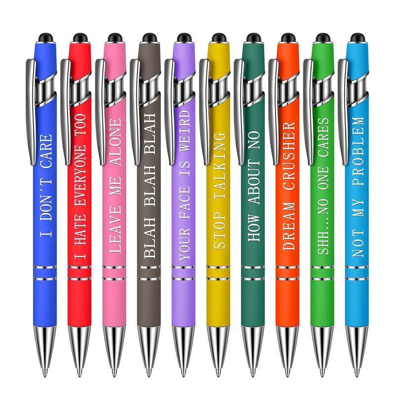 Funny Pens Swear Word Pen Set Black Ink Writing Pen Funny Office Diary Gift - Set C 6